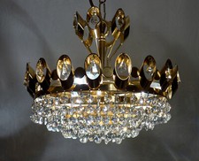 Hochwertige Joska Messing Bleikristall Kronleuchter, Lüster 3 Flammig
