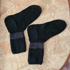 Handgestrickte Wollsocken Gr.42-43,Fußlang28,5 cm.,75 %Wolle,schwarz,