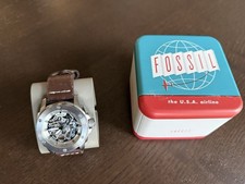 Fossil Automatik M3083 Herren Armbanduhr Lederarmband Box Top-Zustand Edelstahl