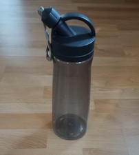 Große Trinkflasche 1,7L Tonze Grau / Transparent BPA free Kunststoff Wasser