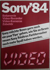 Sony 84, Betamovie / Video-Recorder / Kameras / Zubehör. Prospekt / Katalog.