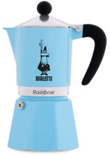 Bialetti Aluminium Espressokocher Rainbow HELLBLAU in der 1, 3, 6 Tassen Größe