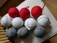 10 Deko Weihnachtskugeln Kugeln Styropor mit Filzmantel 3 Farben zum hängen