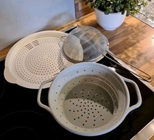 KONVOLUT ~ Sieb Beerensieb Haarsieb Edelstahl Durchschlag Seiher Silikon faltbar