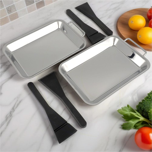 2er set edelstahl grillpfanne - 2er,