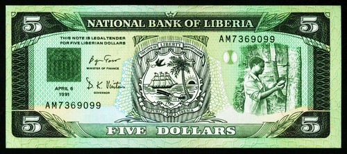 Liberia dollars 1991 - liberia., 1991.