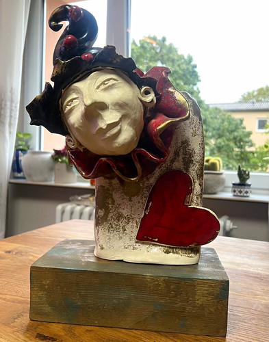 Keramik skulptur clown - skulptur,