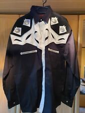 Exquisites schwarzes Westernhemd Herren Cowboy Country Bikerhemd