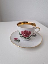 Sammeltasse 2-teilig, 100 Jahre Bareuther Waldsassen Bavaria Porzellan Golddekor