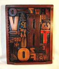 Antiker Setzkasten – Original Buchdruck-Buchstaben aus Holz