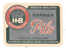 Bieretikett Kronenbrauerei