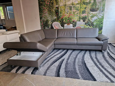 Polinova Ecksofa N2785 Echtleder Vivre greystone, Longlife Nappaleder, Massiv