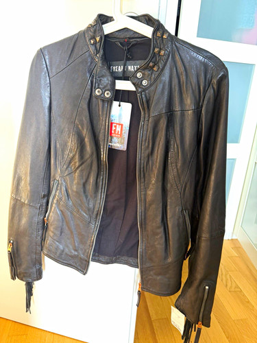 Freaky nation damen lederjacke - nation,