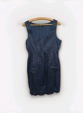 Zero Kleid Gr. 38 Damen Trägerkleid ärmellos kurz Ballon Baumwolle blau  - F7