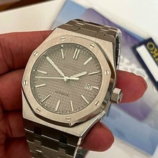 Seikmod Royalmod Silver Tapisserie | NH35 Aut, Sapphire, 41mm, Steel Bracelet