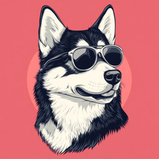 Wandtattoo Aufkleber Husky mit