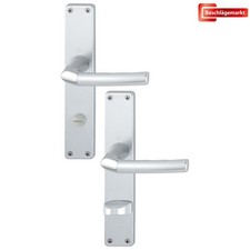 Hoppe Türdrücker Birmingham Langschild WC Alu F1 Türgriff Drückergarnitur