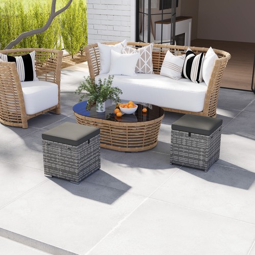 Outsunny 2er set rattan - set, hocker