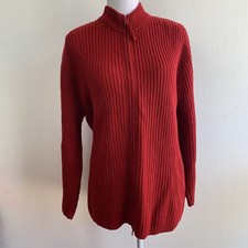 Barisal Damen Strickjacke Gr. 48 m. Wolle RV Rot Rippstrick /Plissee-Struktur