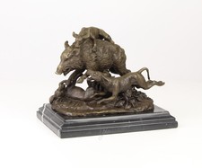 Bronzeskulptur von Hunden, die ein Wildschwein nach Pierre-Jules Mêne angreifen