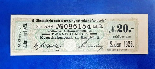 Mark zinsschein - 20, mark,