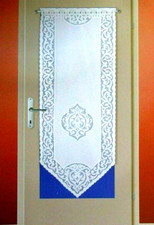 Tür-Gardine Scheibengardine Balkontür Wohnungstür 160 x 60 cm weiß Gemustert