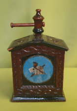 Antike Biedermeier Kartenpresse mit Glasperlenstickerei