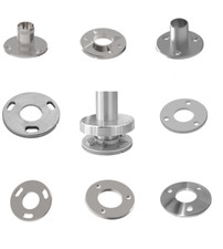 Edelstahl Bodenflansch Bodenanker Ø 42,4 Geländer Pfosten Anker Bodenplatte V2A