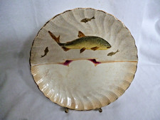 Bonn Mehlem Jugendstil Fischteller Teller Handmalerei beiger Hintergrund