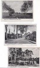 Fallingbostel 1943 Birkenweg, Hauptstraße, 7 Steinhäuser, 3 Postkarten von 1943