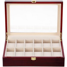 Uhrenbox Holz Uhrenkoffer für 12 Uhren Uhrenkasten Uhrenvitrine Uhrenschatulle
