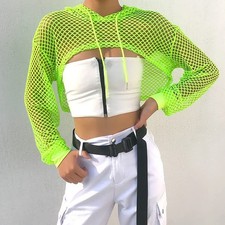 Damen Netzoberteil Crop Top