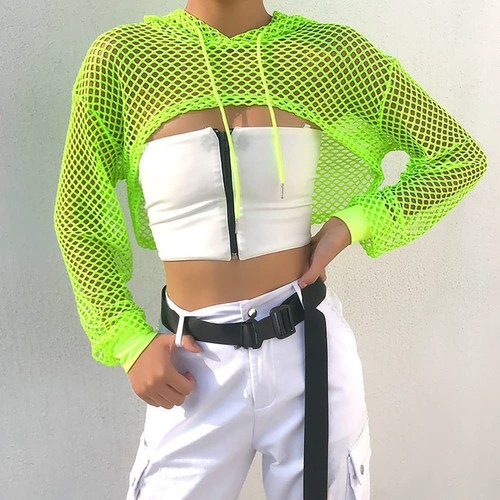 Damen netzoberteil crop top - crop,