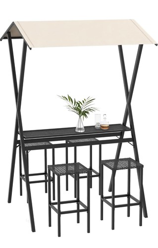 Outsunny gartenbar set rattan - outsunny, gartenbar-set