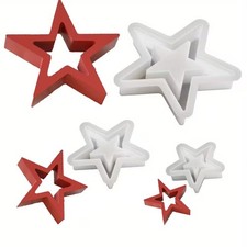 Silikonformen, 3 Sterne für Epoxidharz, Gips, Beton, Ton, Seife