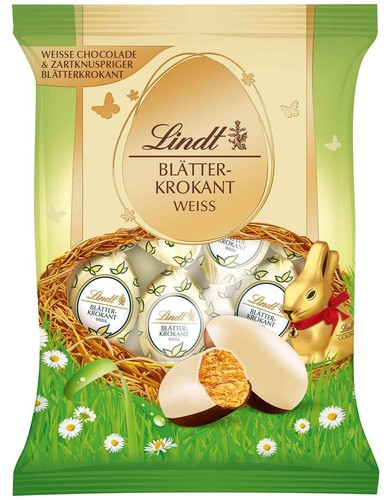 Lindt blätterkrokant weiss - blätterkrokant,