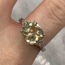 Citrin Cocktail Ring mit CZ