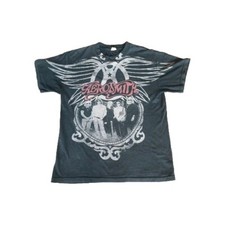 Aerosmith World Tour 2009 Grafik Alstyle Rock Band T-Shirt schwarz Herren Medium 