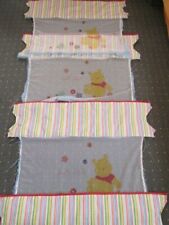 Stoffreste 4 Netz-Seitenteile  Winnie the Pooh  vom Reisebett ca. 80 x 69 cm