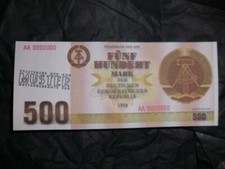 GDR, 500 M, Banknote, Sample