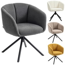 HOMCOM Sessel Loungesessel mit Armlehne 360° Drehfunktion Leinenoptik