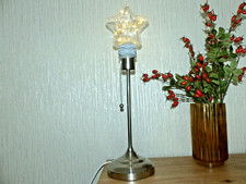 Ikea Tischleuchte, vernickelt/weiß 55 cm Stern-LED-Leuchtmittel