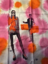 Breuninger Beyond Platin Kunde Seidentuch Orange Pink Grau 100% Seide 60 x 60 cm