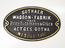 Original Waggonschild - Actges. Gotha von 1902