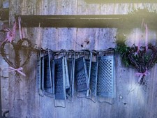  Küchenreibe Metall 1 Reibe alte Küchenutensilien  Eisenreibe antik Küchenhelfer