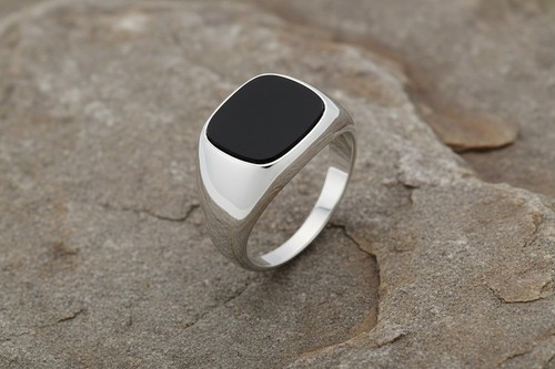 Herren onyx kissen siegelring - kissen,