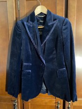 Blauer Damen-Blazer in Samtoptik von Zara – Größe 36 – Elegant & Modisch