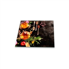 Herdabdeckplatte Ceran 1 teilig 60x52 Essen Gelb Abdeckung Glas Spritzschutz