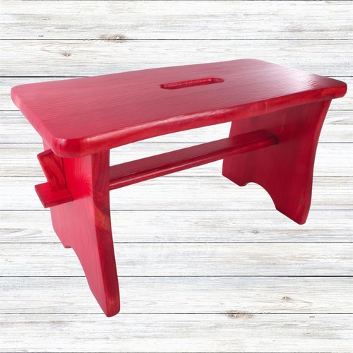 Roter kleiner holzhocker - roter,