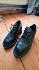 Vegan, Plateau-Halbschuhe, Budapester Muster, Gr. 37,5, schwarz, NEU
